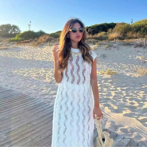 ZARA BLOGGER FAVORITE LONG KNIT TUNIC DRESS - Picture 2 of 14